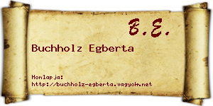 Buchholz Egberta névjegykártya